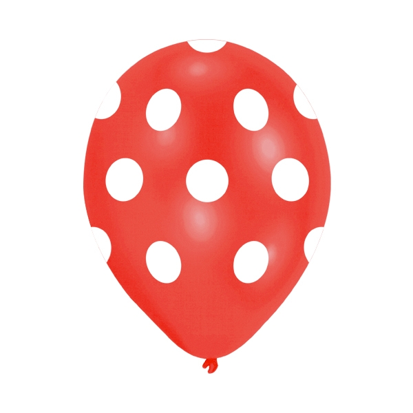 Puanlı Balon 12" Kırmızı - 10 Adet