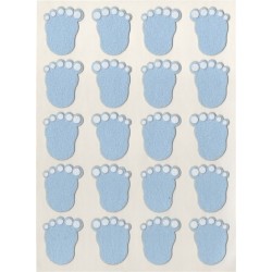 Bebek Ayak İzi Küçük Sticker - Mavi 10.Çift