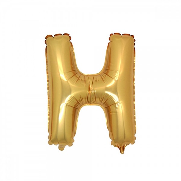 H Harfi Folyo Balon Küçük Boy 16" Altın Renk